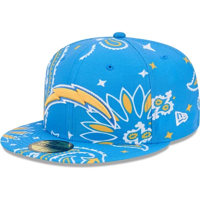 Casquette ajustée 59FIFTY des Chargers de Los Angeles New Era bleu poudré pour hommes