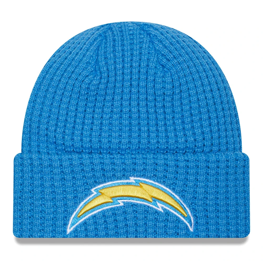 Bonnet en tricot à revers Prime Los Angeles Chargers New Era bleu poudré pour homme