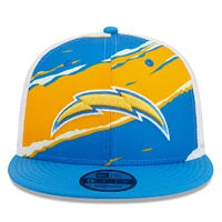 Casquette Snapback 9FIFTY Los Angeles Chargers Tear Trucker New Era bleu poudré pour homme