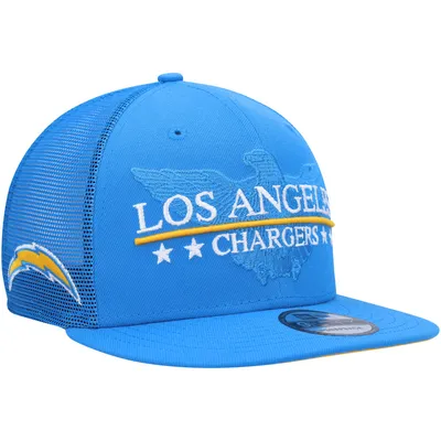 Los Angeles Chargers New Era Script Trucker 9FIFTY Snapback Hat - Powder  Blue