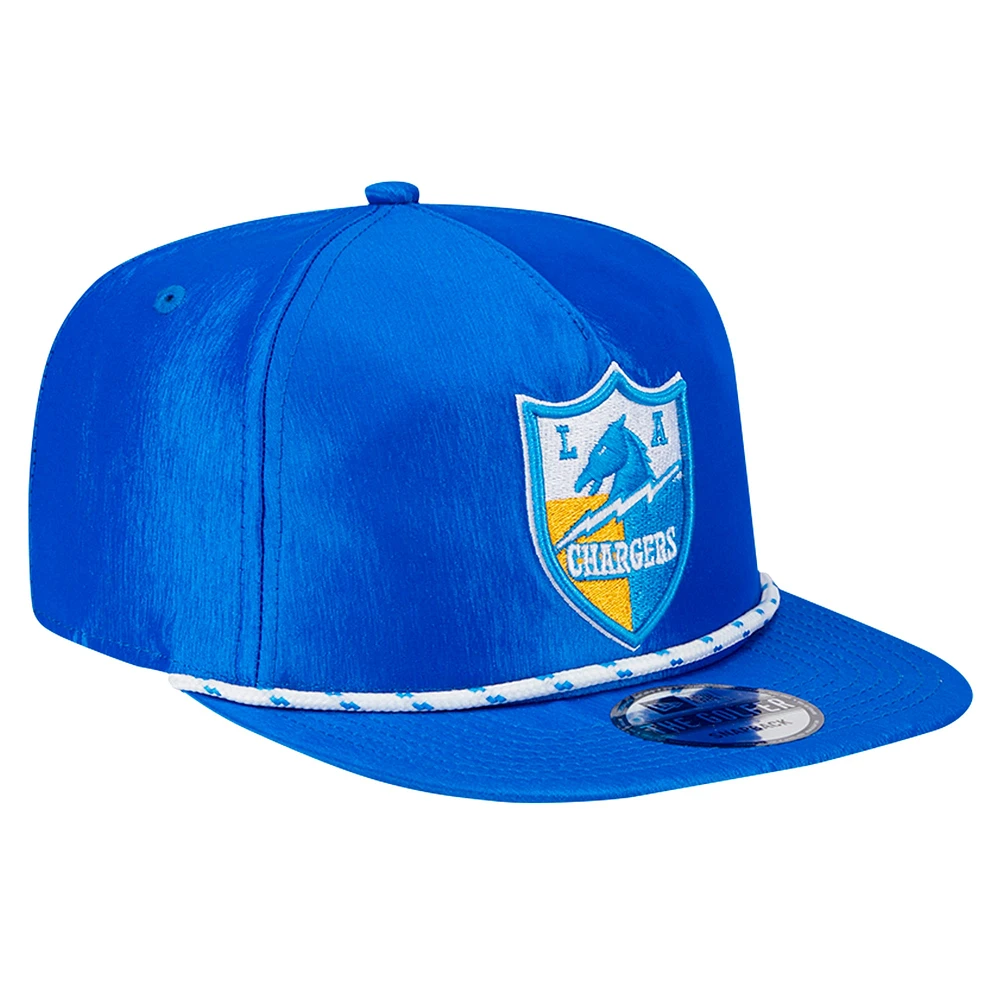 Men's New Era Royal Los Angeles Chargers Throwback Team Rope Golfer Snapback Hat