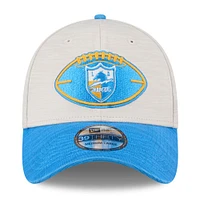 Casquette flexible New Era Stone/Bleu Los Angeles Chargers 2024 Sideline Historic 39THIRTY pour hommes