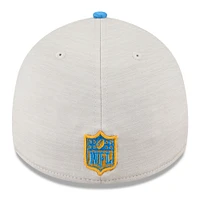 Casquette flexible New Era Stone/Bleu Los Angeles Chargers 2024 Sideline Historic 39THIRTY pour hommes