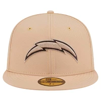 Men's New Era Tan Los Angeles Chargers Candied Pecan 59FIFTY Fitted Hat