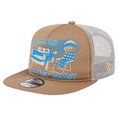 Men's New Era Tan Los Angeles Chargers Meet Me 9FIFTY Snapback Hat