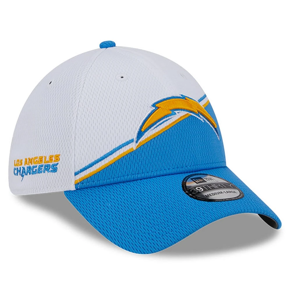 Men's New Era White/Powder Blue Los Angeles Chargers 2023 Sideline 39THIRTY Flex Hat