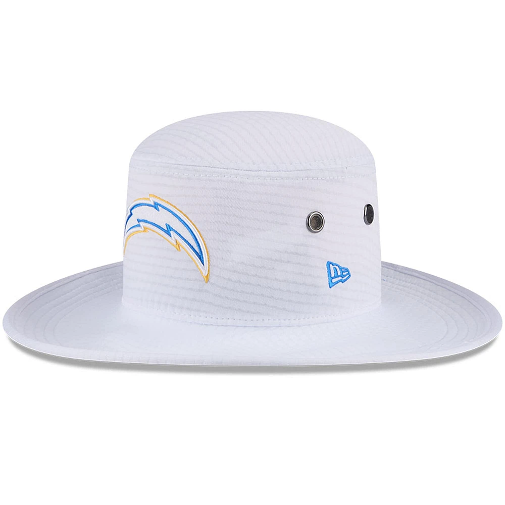 Bob New Era blanc Los Angeles Chargers 2024 NFL Training Camp Panama pour homme