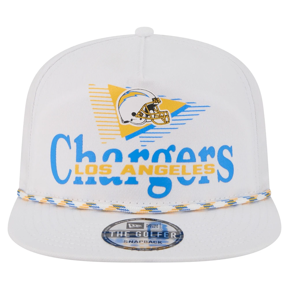 Casquette snapback blanche Los Angeles Chargers Collide Golfer de New Era pour homme