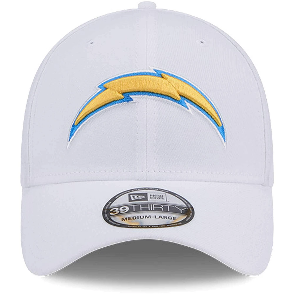 Men's New Era White Los Angeles Chargers Main 39THIRTY Flex Hat
