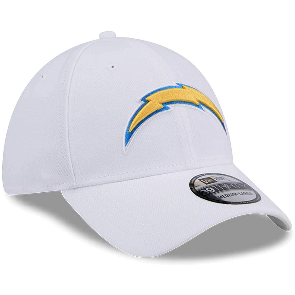 Men's New Era White Los Angeles Chargers Main 39THIRTY Flex Hat