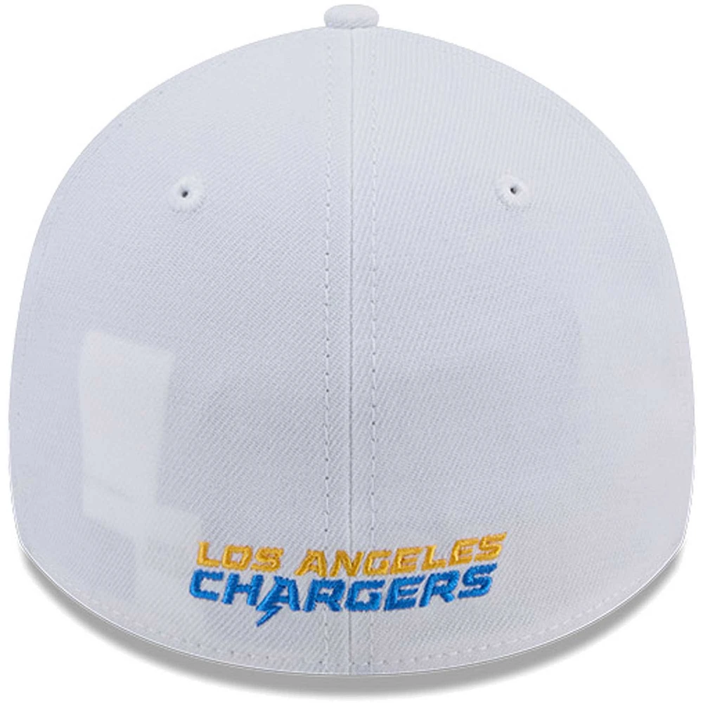 Men's New Era White Los Angeles Chargers Main 39THIRTY Flex Hat