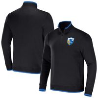 Men's NFL x Darius Rucker Collection by Fanatics Black Los Angeles Chargers Logo Quarter-Zip Top