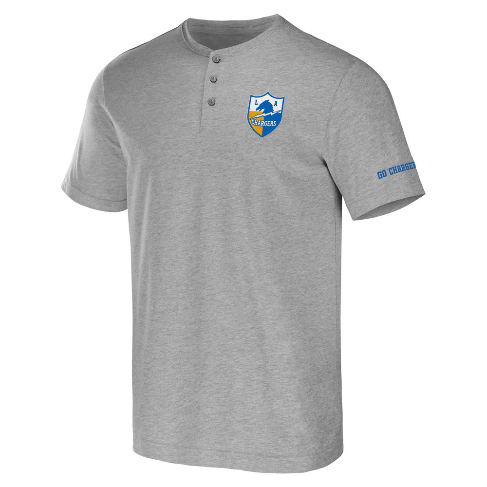 Men's NFL x Darius Rucker Collection by Fanatics Heather Gray Los Angeles Chargers Henley T-Shirt