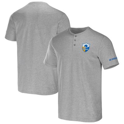 Men's NFL x Darius Rucker Collection by Fanatics Heather Gray Los Angeles Chargers Henley T-Shirt