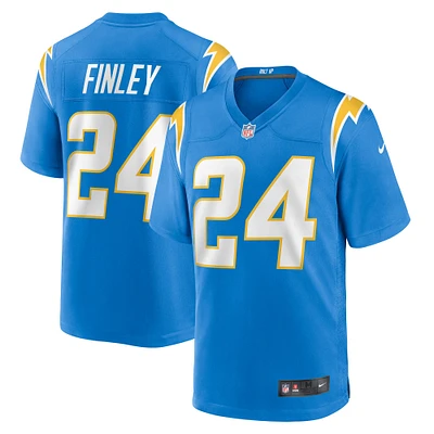 Maillot de match l'équipe Nike AJ Finley des Chargers Los Angeles pour homme, bleu poudre