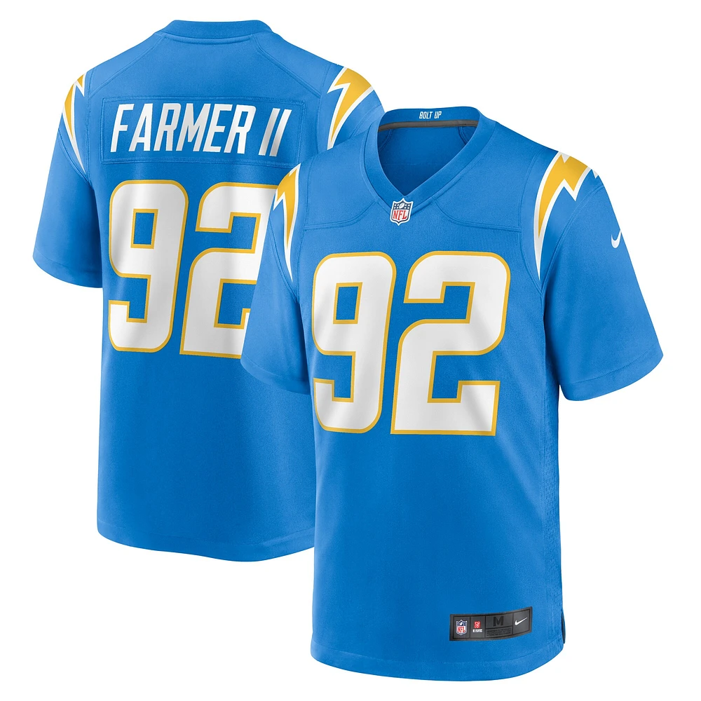 Maillot de match l'équipe des Chargers Los Angeles Nike bleu poudré pour homme