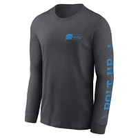 Men's Nike Anthracite Los Angeles Chargers All Out Long Sleeve T-Shirt