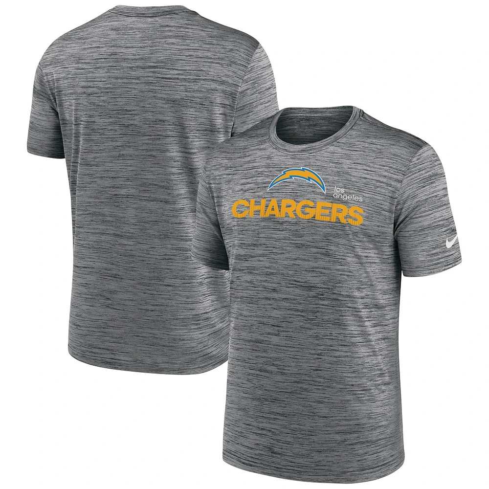 T-shirt Nike Anthracite Los Angeles Chargers Blitz Velocity Modern Performance pour homme