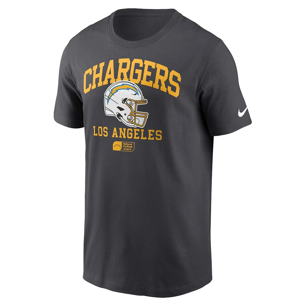 T-shirt Nike Anthracite Los Angeles Chargers Essential Helmet pour homme