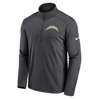 Veste Nike anthracite Los Angeles Chargers Logo Pacer Performance à demi-zip pour homme