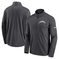 Veste Nike anthracite Los Angeles Chargers Logo Pacer Performance à demi-zip pour homme