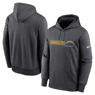Los Angeles Chargers Nike Prime Logo Name Split Pullover Hoodie - Anthracite