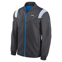 Men's Nike Anthracite Los Angeles Chargers Sideline Coaches Bomber Full-Zip Jacket