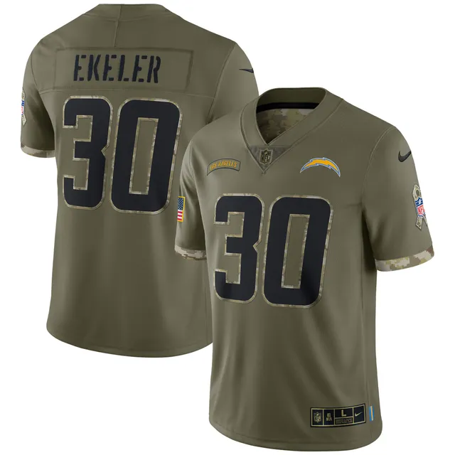 Nike Los Angeles Chargers No30 Austin Ekeler Pink Women's Stitched NFL Limited Rush Fashion Jersey