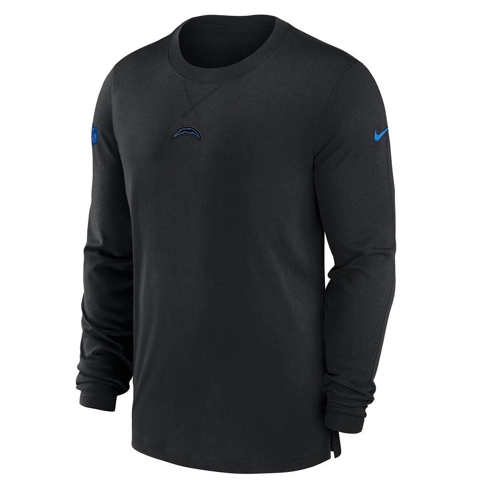 T-shirt à manches longues Nike Los Angeles Chargers 2023 Sideline Performance pour homme, noir