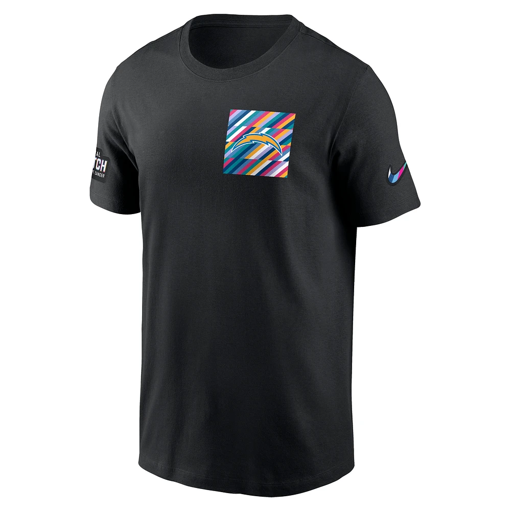 Men's Nike  Black Los Angeles Chargers Crucial Catch Sideline Tri-Blend T-Shirt