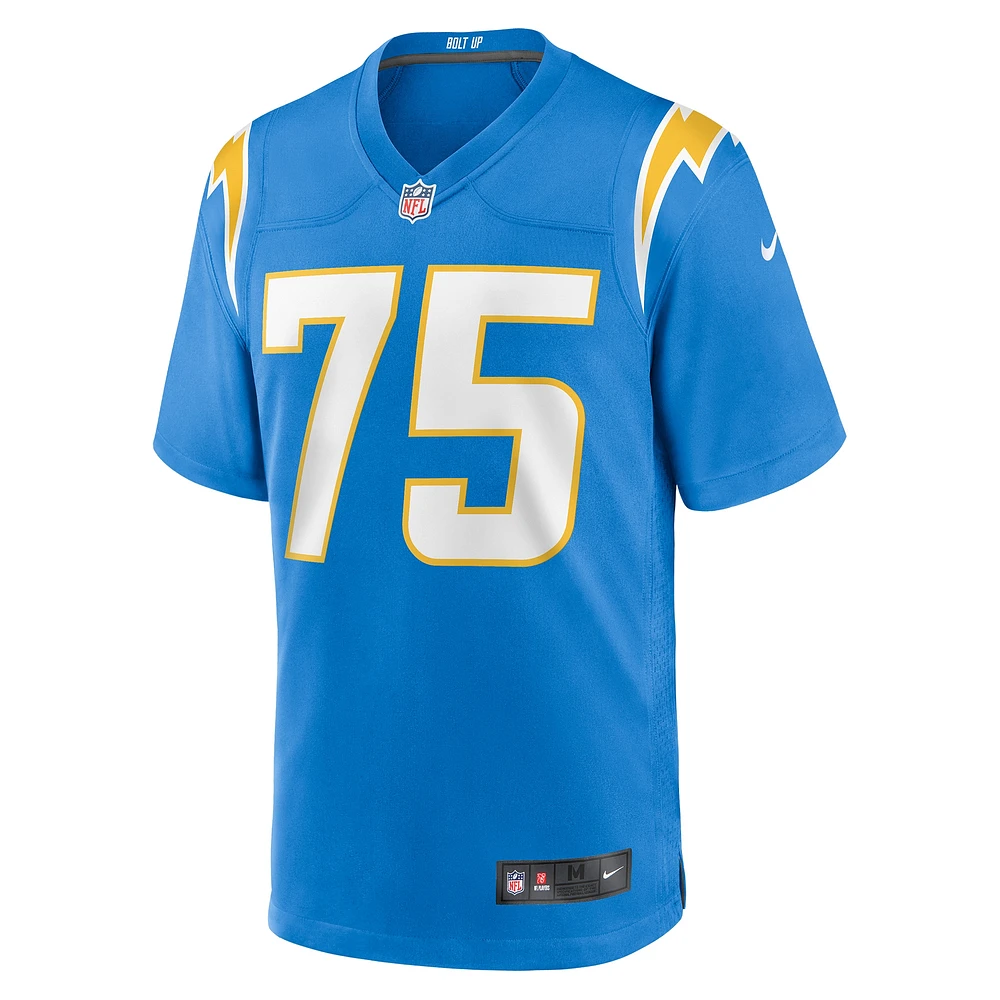 Maillot de match Nike Bradley Bozeman pour hommes, bleu poudre, Los Angeles Chargers