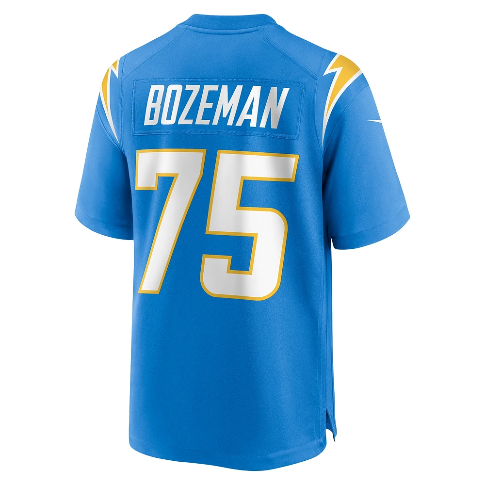 Maillot de match Nike Bradley Bozeman pour hommes, bleu poudre, Los Angeles Chargers