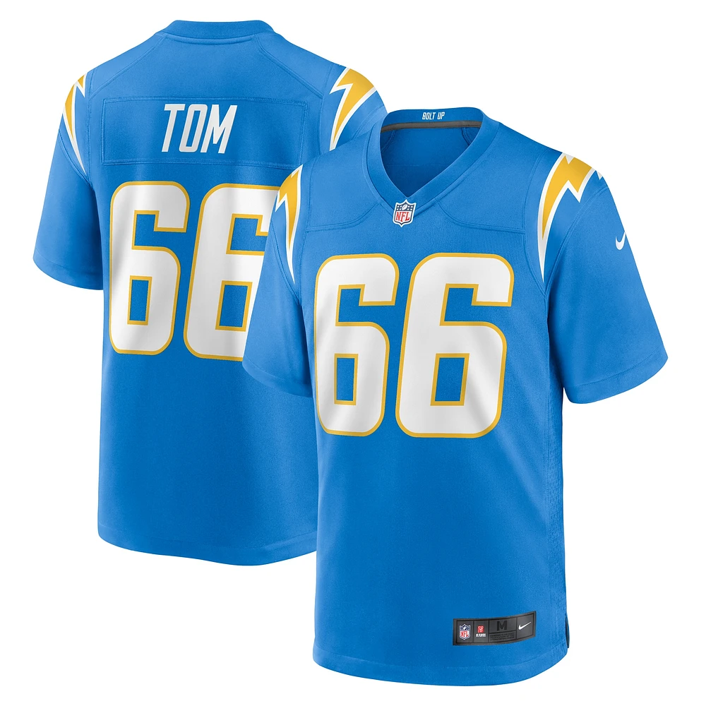 Maillot de match Nike Cameron Tom des Chargers Los Angeles pour homme, bleu poudre