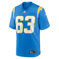 Maillot de joueur match des Chargers Los Angeles Nike Corey Linsley pour homme, bleu poudre