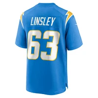 Maillot de joueur match des Chargers Los Angeles Nike Corey Linsley pour homme, bleu poudre