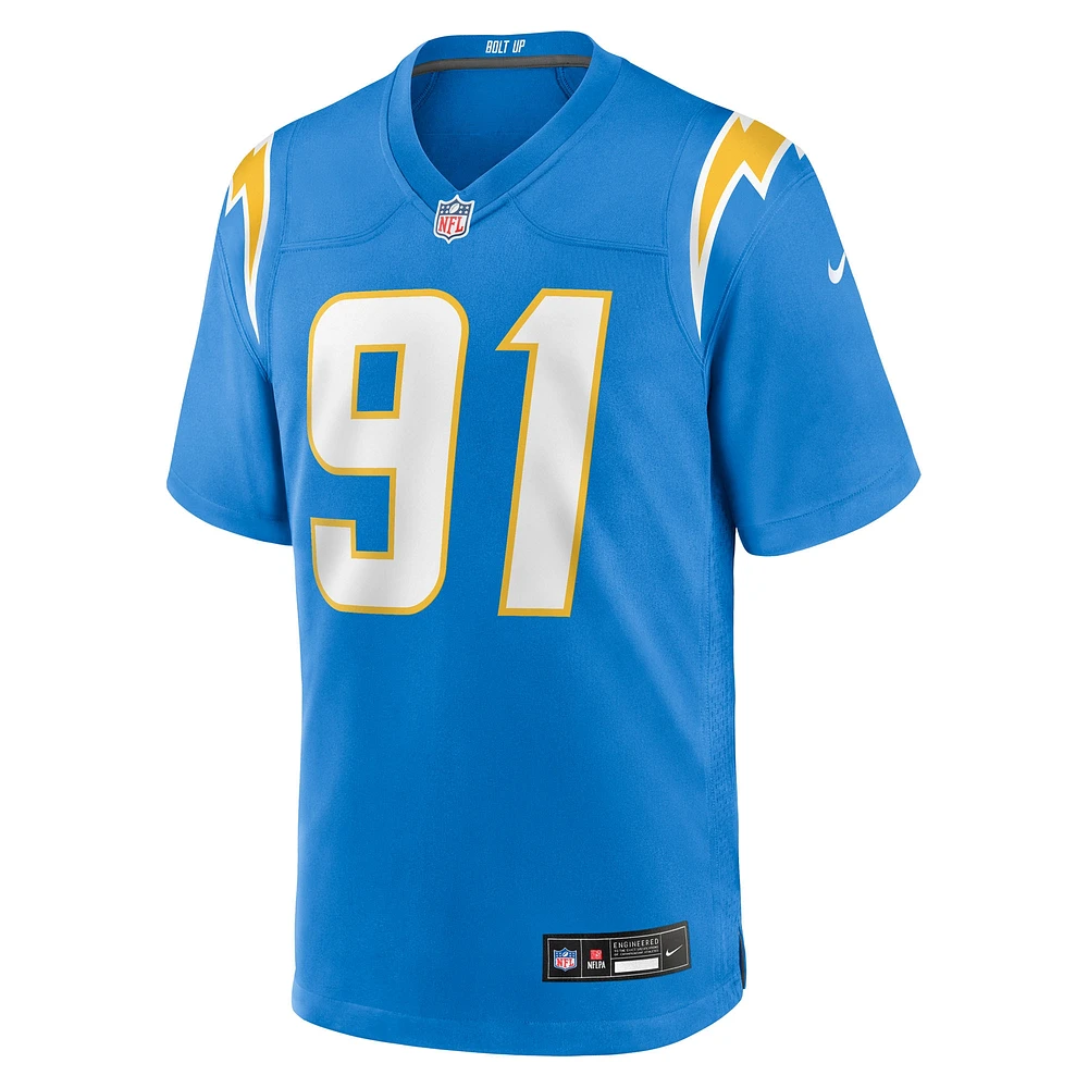 Men's Nike Da'Shawn Hand  Powder Blue Los Angeles Chargers Team Game Jersey
