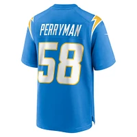 Maillot de match Nike Denzel Perryman pour hommes, bleu poudre, Los Angeles Chargers