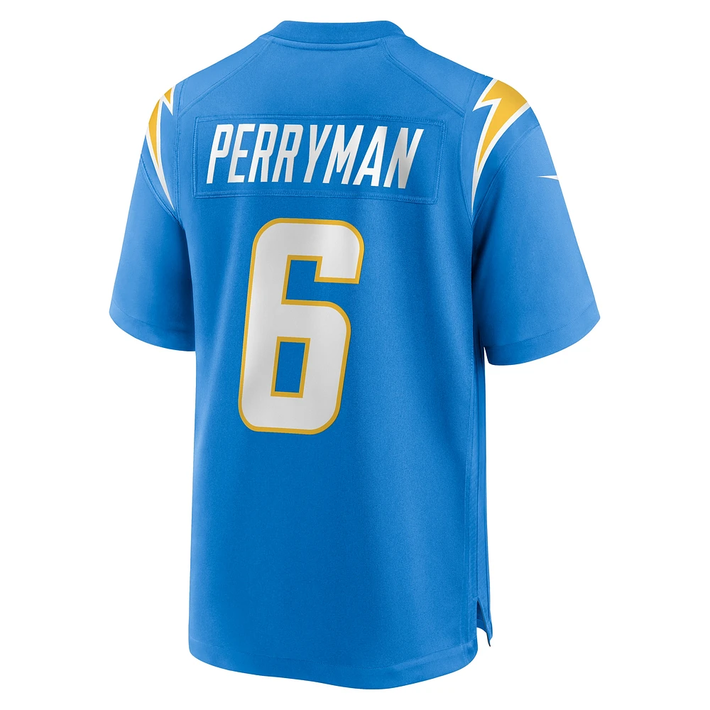 Maillot de match Nike Denzel Perryman bleu poudre pour homme des Los Angeles Chargers