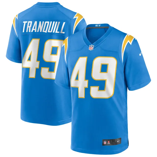 Drue Tranquill Los Angeles Chargers Game-Used #49 White Jersey vs.  Indianapolis Colts on December 26 2022