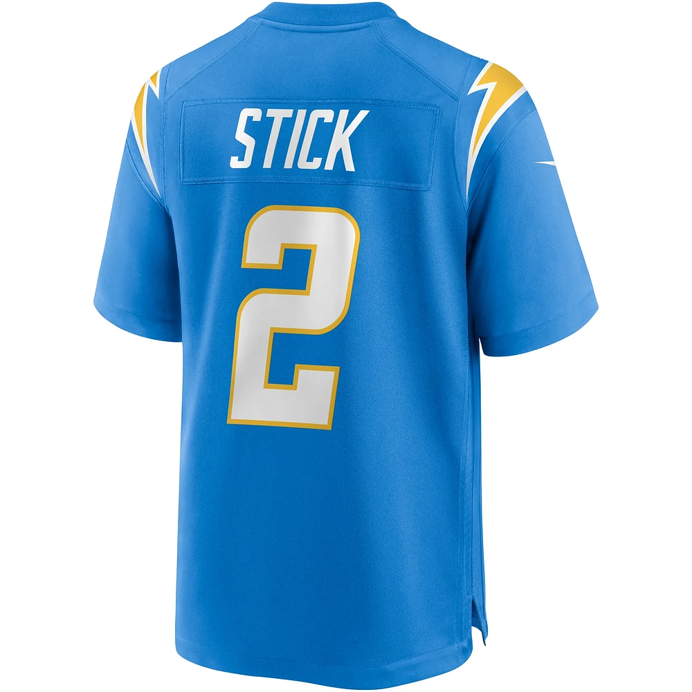 Maillot de match Nike Easton Stick pour hommes, bleu poudre, Los Angeles Chargers