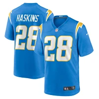 Maillot de match Nike Hassan Haskins bleu poudre pour homme des Los Angeles Chargers