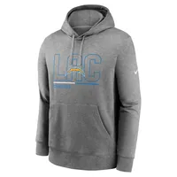 Sweat à capuche en molleton City Code Club Los Angeles Chargers Nike pour homme, gris chiné