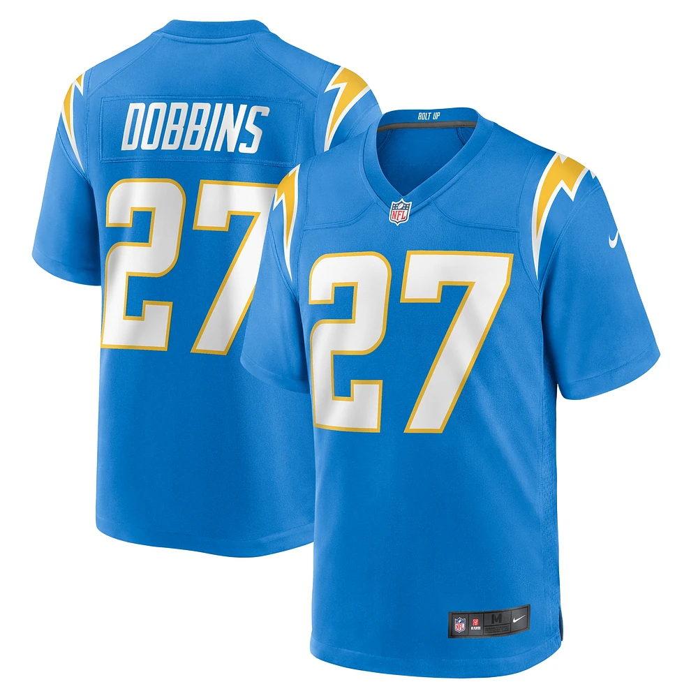 Nike J.K. pour hommes Maillot de match l'équipe Dobbins Powder Blue des Los Angeles Chargers