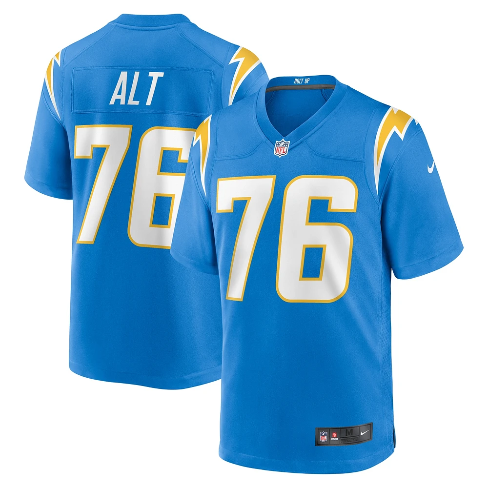 Maillot de jeu Nike Joe Alt bleu poudre pour homme des Los Angeles Chargers