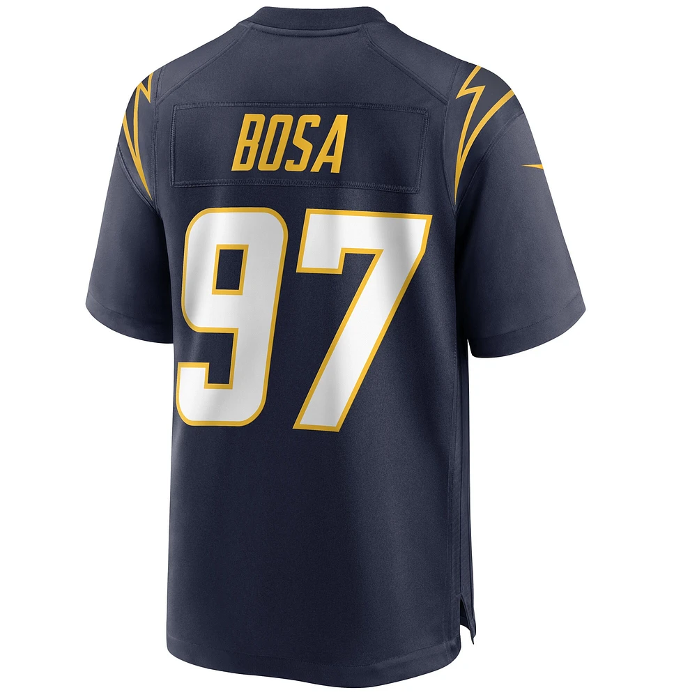 Maillot de match alternatif Nike Joey Bosa pour hommes, bleu marine, Los Angeles Chargers