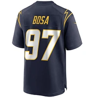 Maillot de match alternatif Nike Joey Bosa pour hommes, bleu marine, Los Angeles Chargers