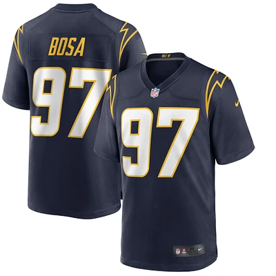 Maillot de match alternatif Nike Joey Bosa pour hommes, bleu marine, Los Angeles Chargers