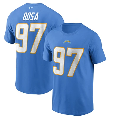 T-shirt Nike Joey Bosa pour homme, bleu poudre, nom et numéro des Chargers de Los Angeles