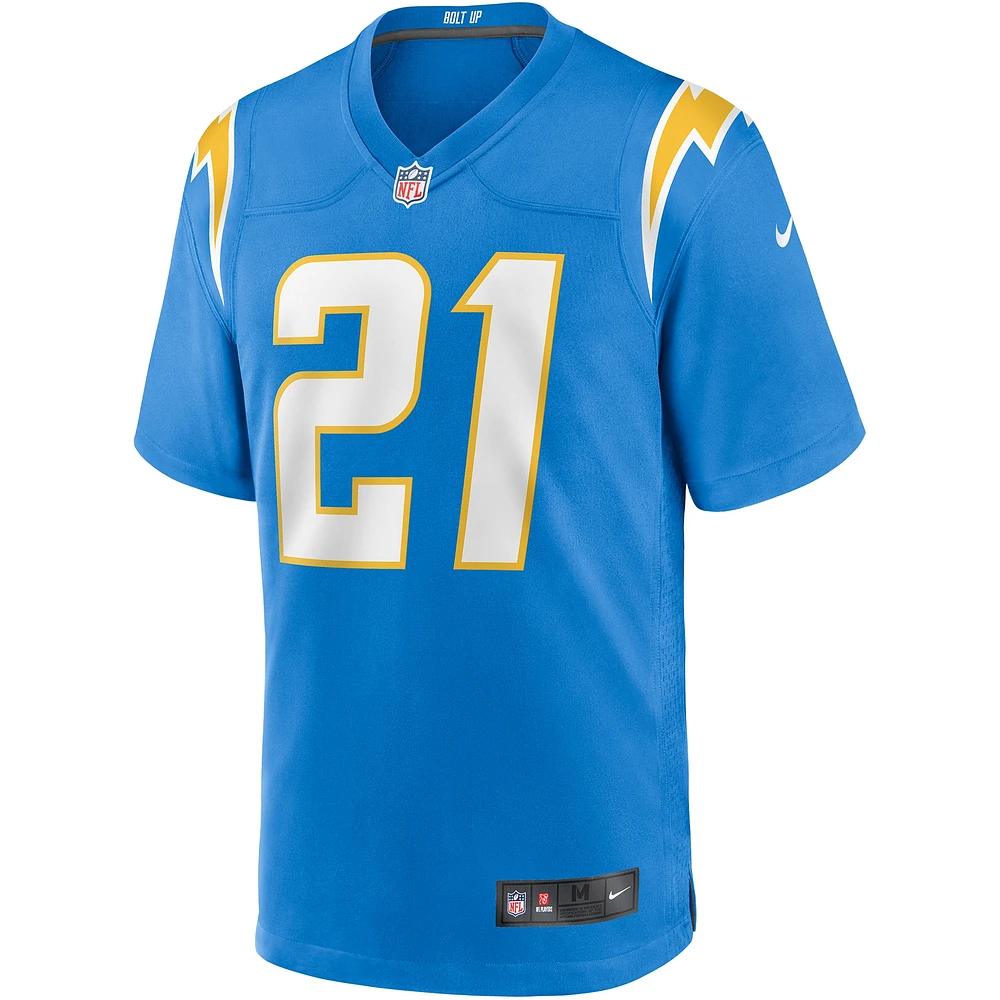 Maillot de joueur retraité du match des Chargers Los Angeles Nike John Hadl pour homme, bleu poudre