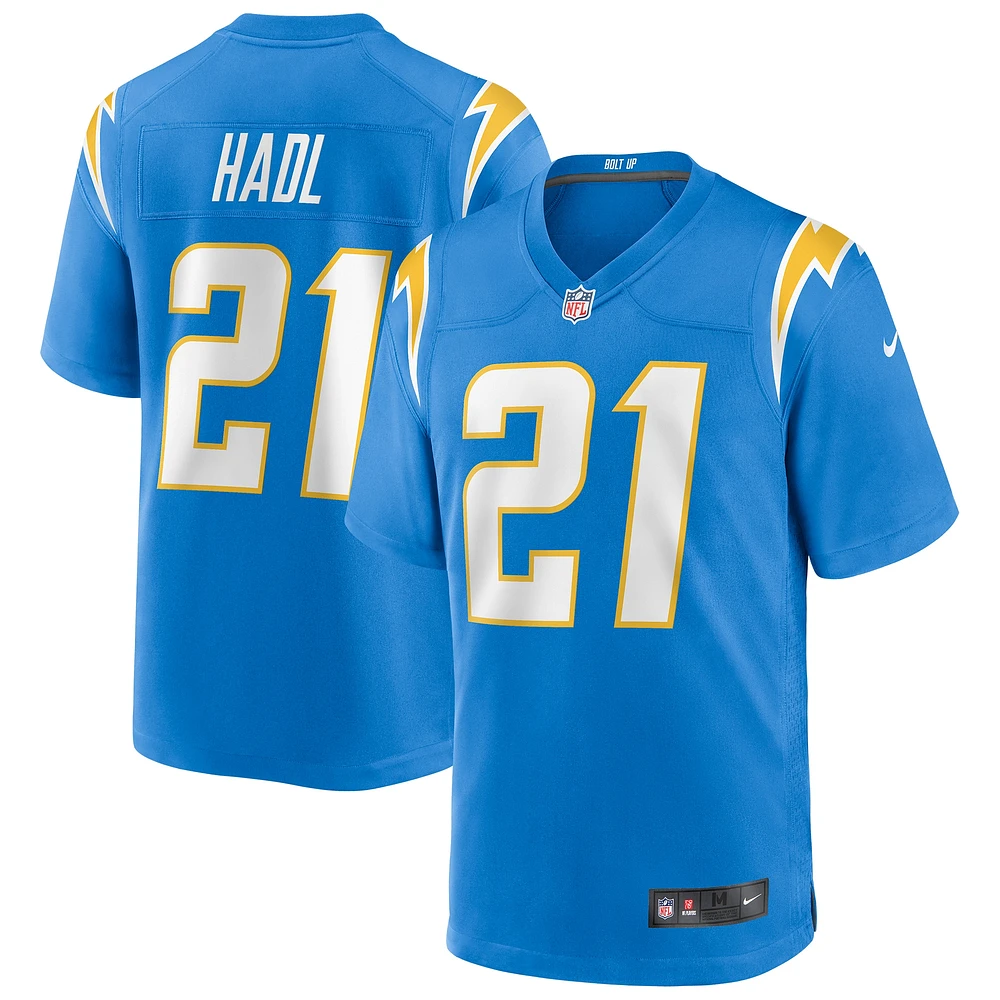 Maillot de joueur retraité du match des Chargers Los Angeles Nike John Hadl pour homme, bleu poudre